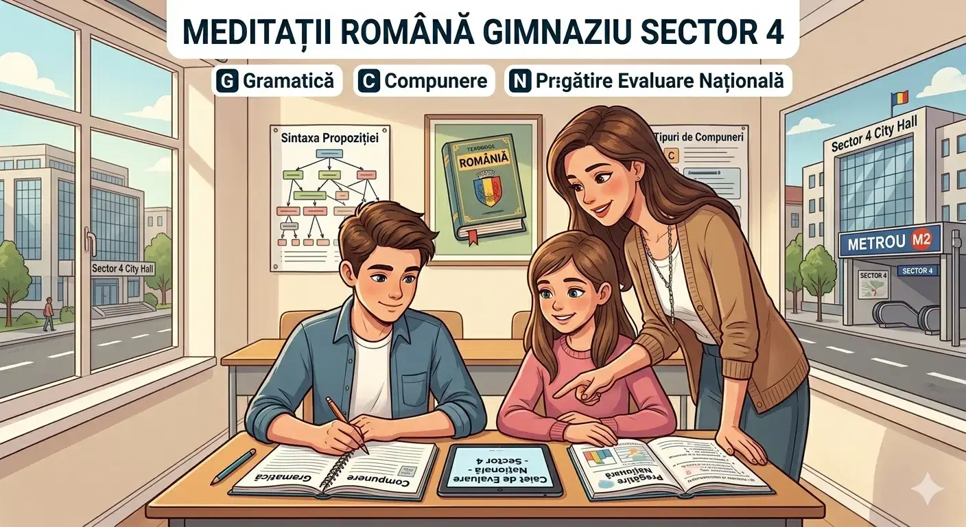 Meditații Română Gimnaziu Sector 4 – Gramatică, Compunere și Pregătire EN